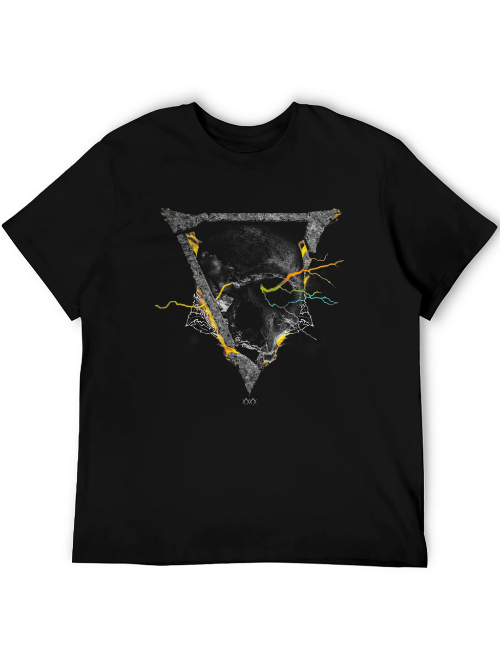 Abstract Triangle Graphic Mens Black T-Shirt