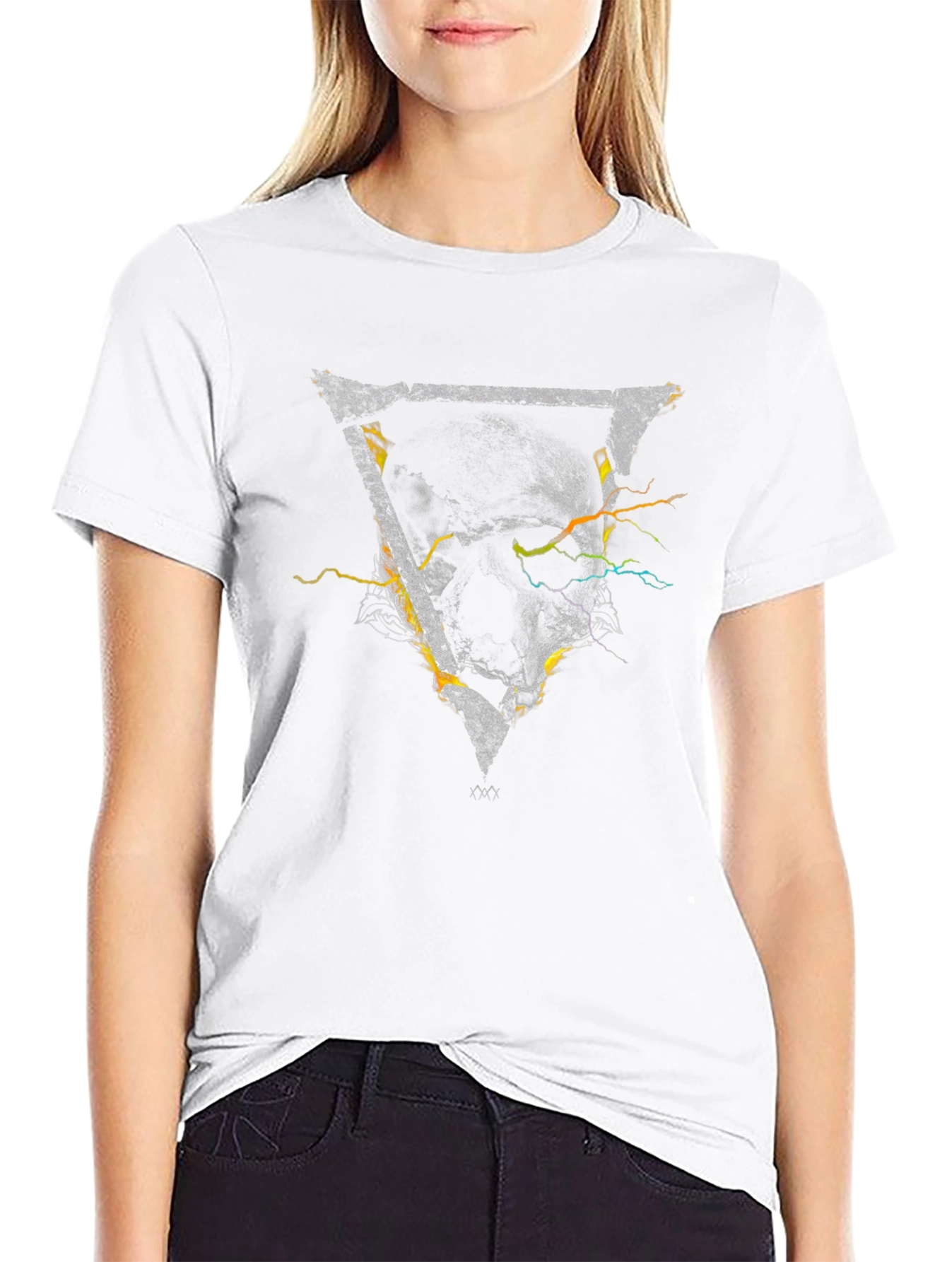 Abstract Triangle Graphic Mens Black T-Shirt