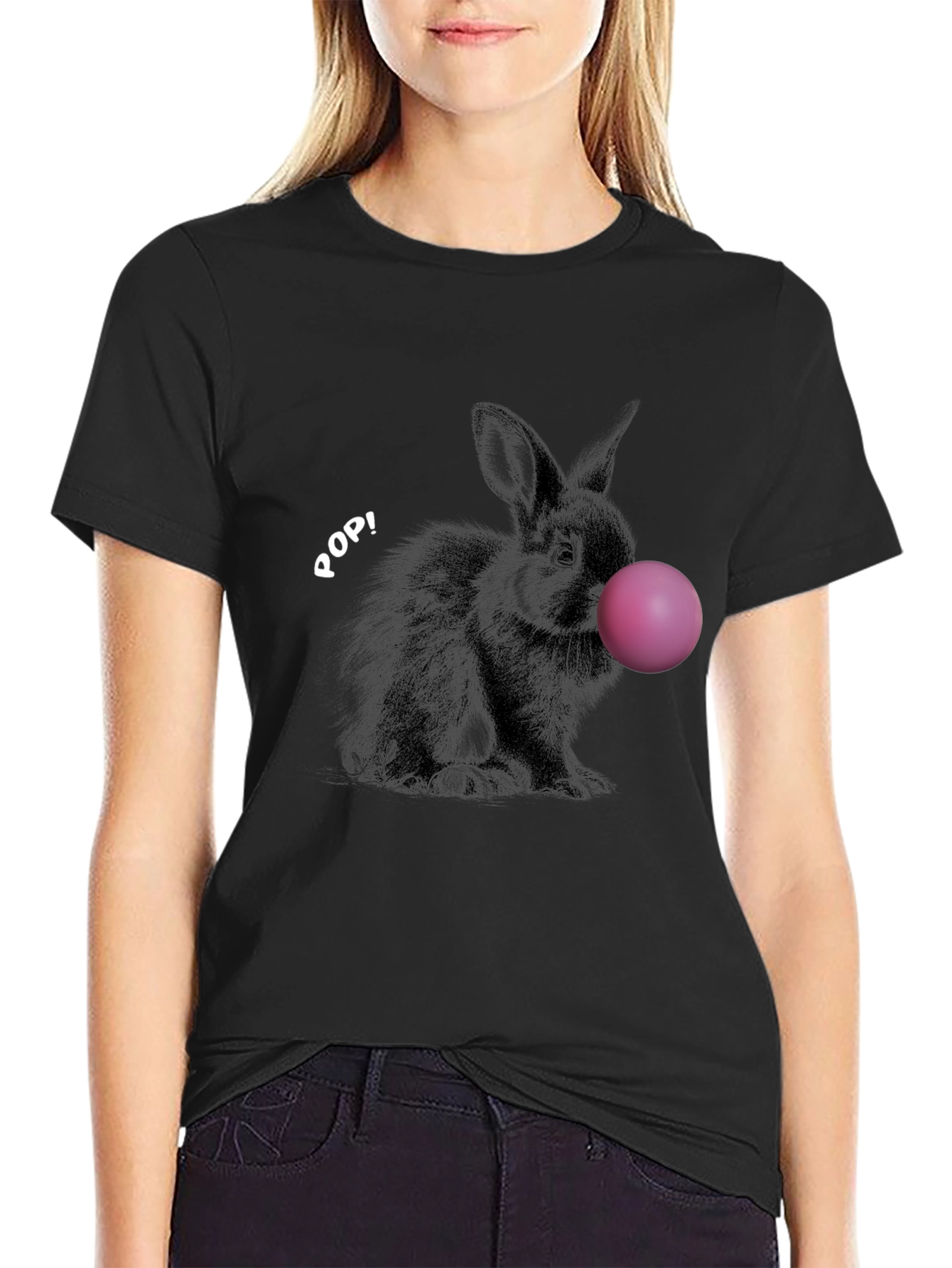 Rabbit Bubble Gum Pop Graphic T-Shirt