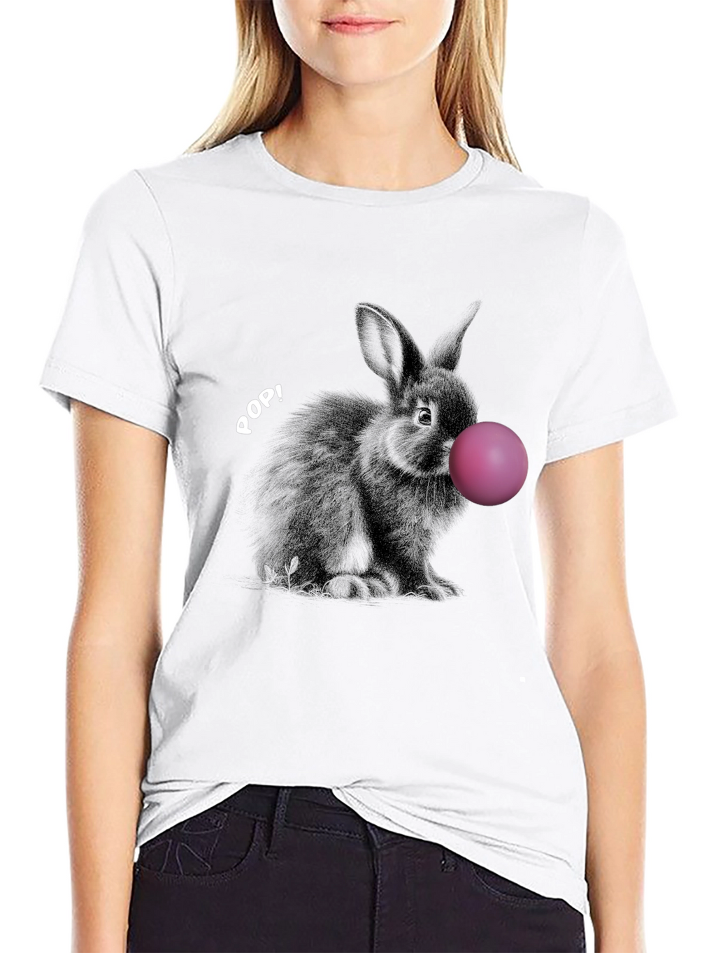 Rabbit Bubble Gum Pop Graphic T-Shirt