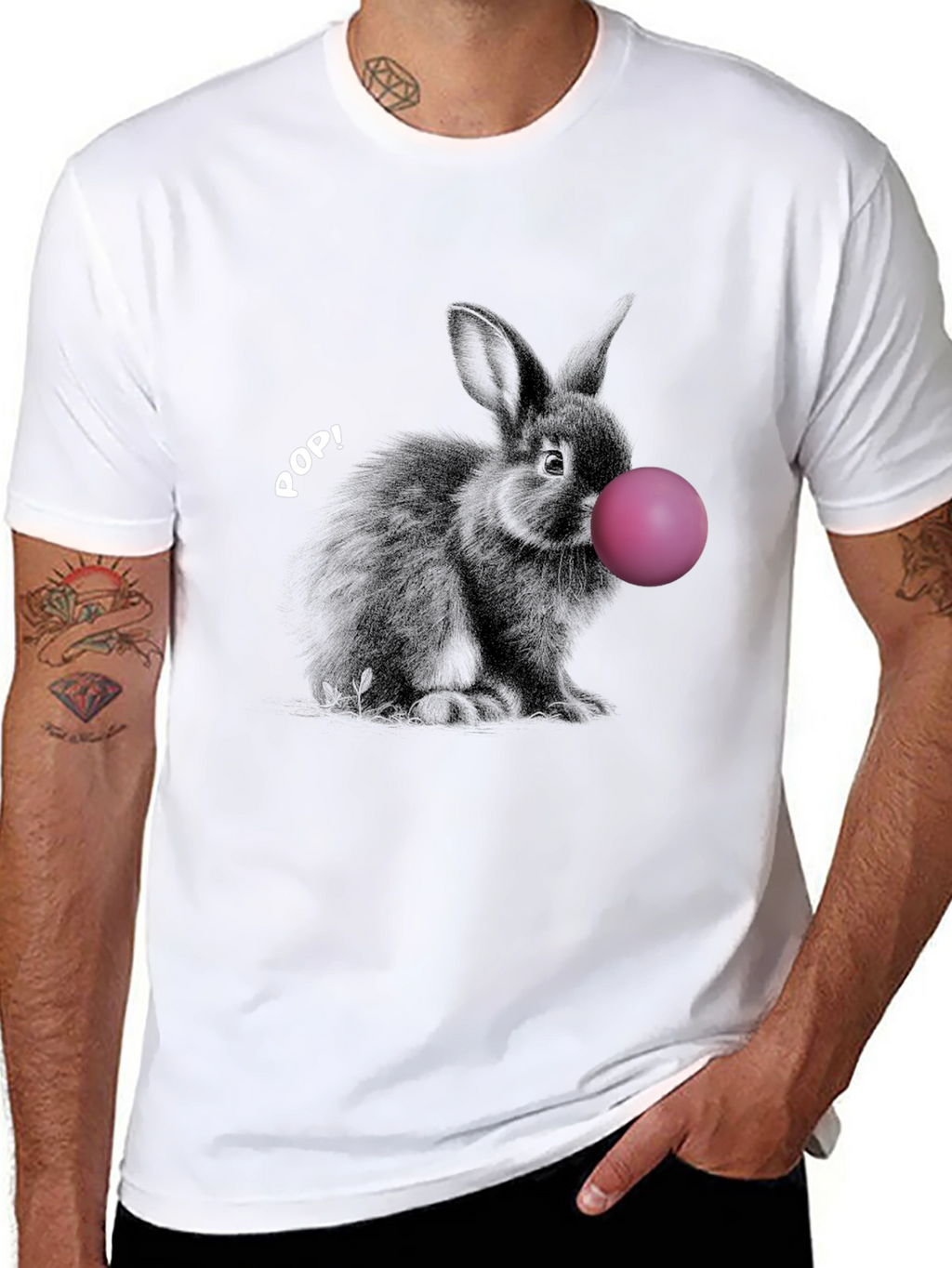 Rabbit Bubble Gum Pop Graphic T-Shirt