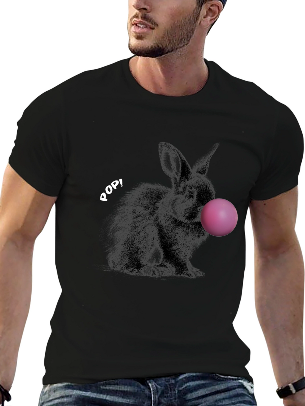 Rabbit Bubble Gum Pop Graphic T-Shirt