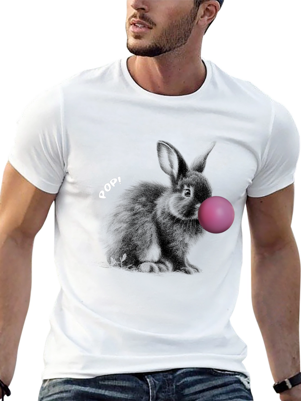 Rabbit Bubble Gum Pop Graphic T-Shirt