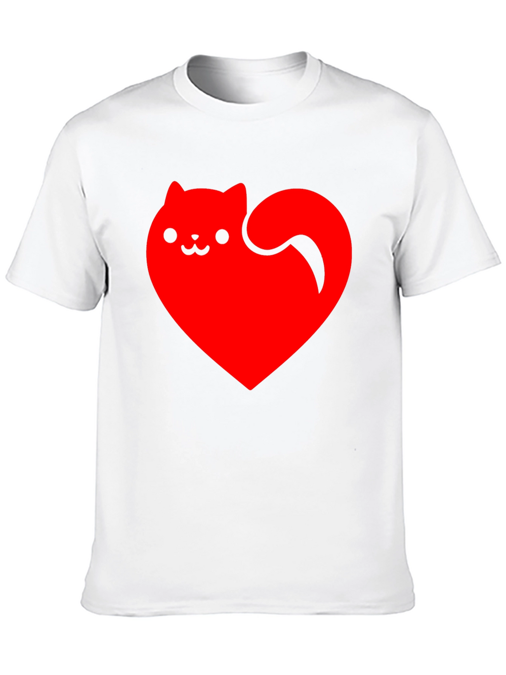 Heart Cat Black T-Shirt