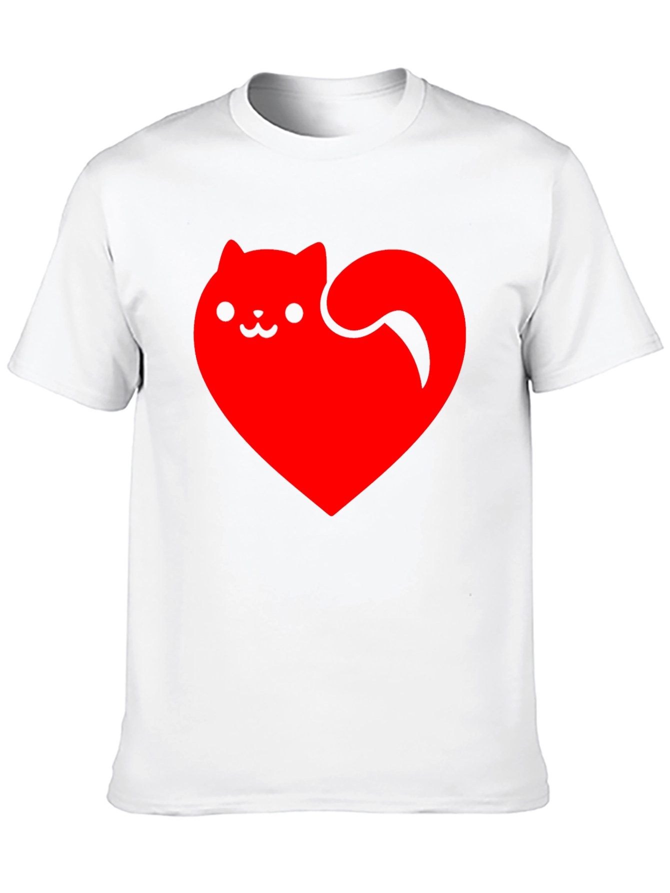 Heart Cat Black T-Shirt