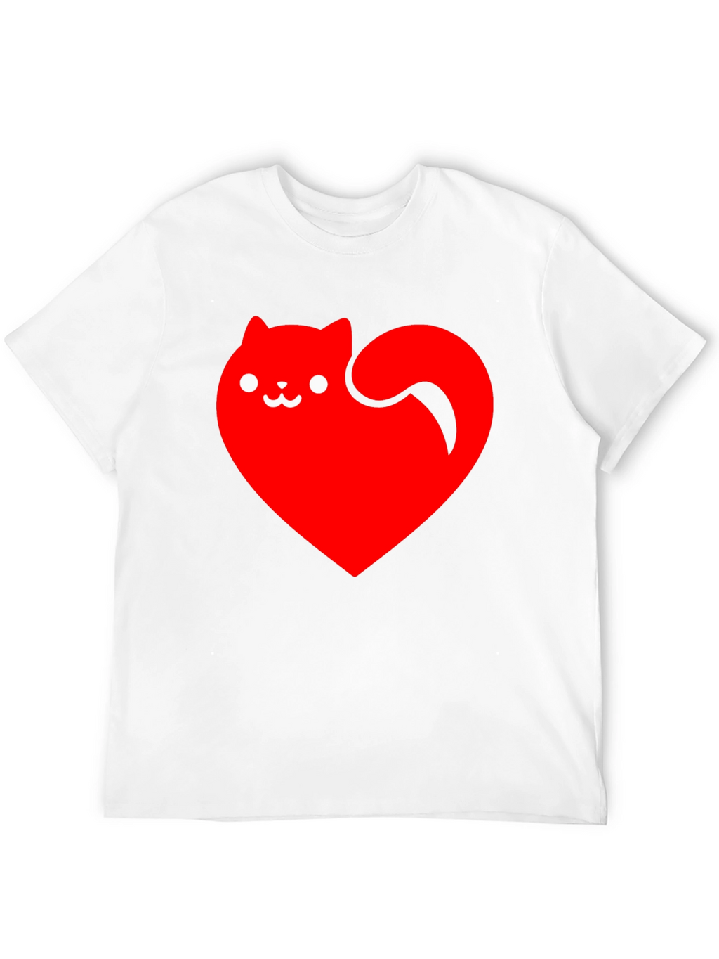 Heart Cat Black T-Shirt
