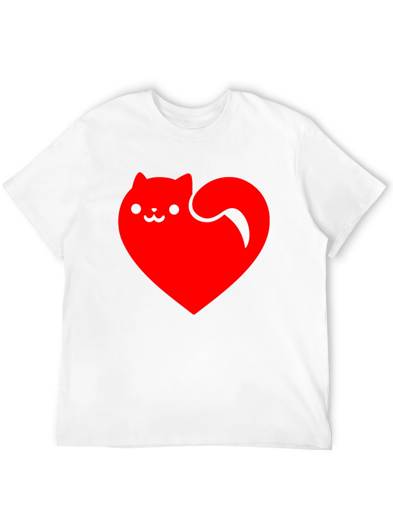 Heart Cat Black T-Shirt