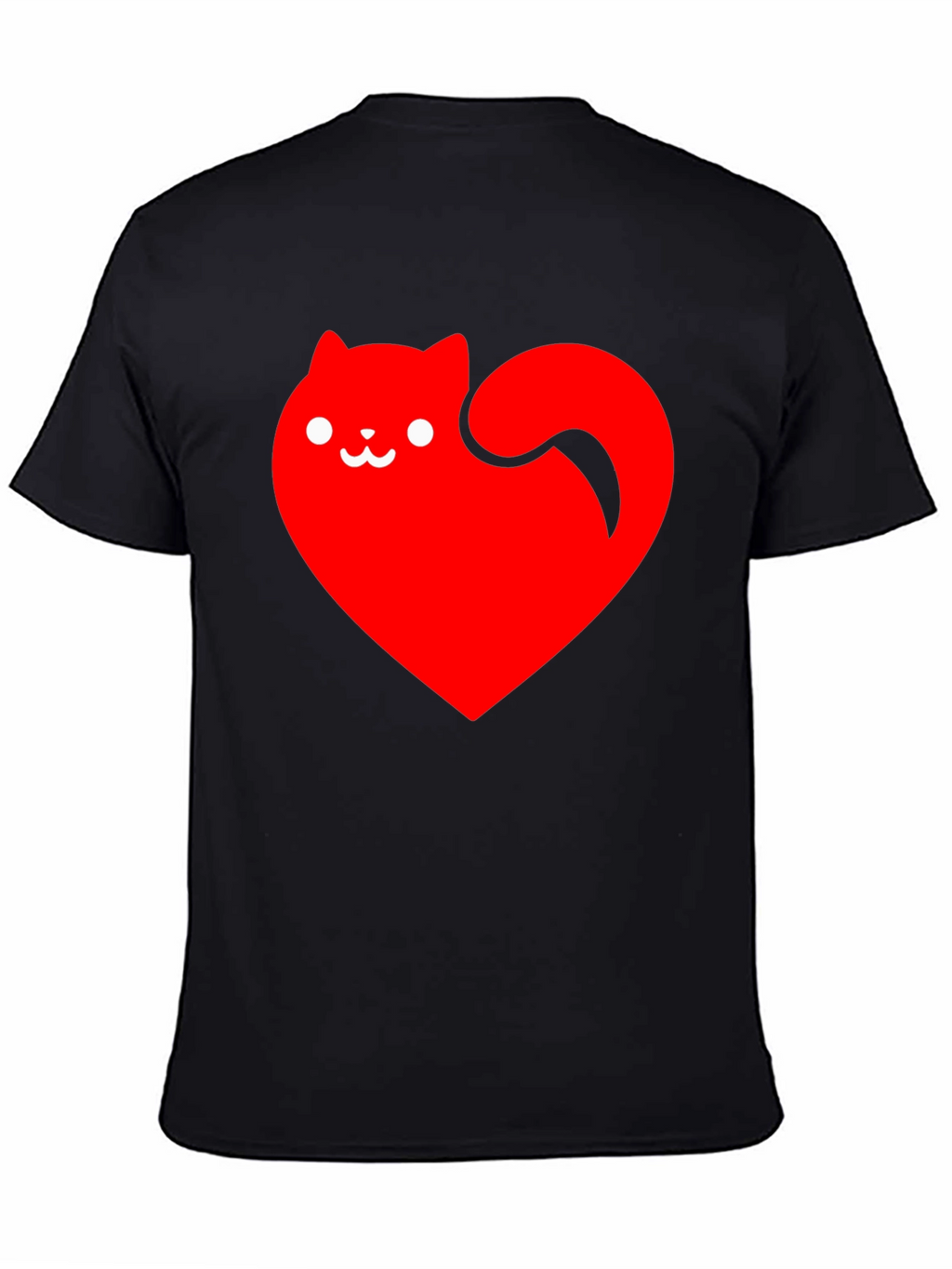 Heart Cat Black T-Shirt