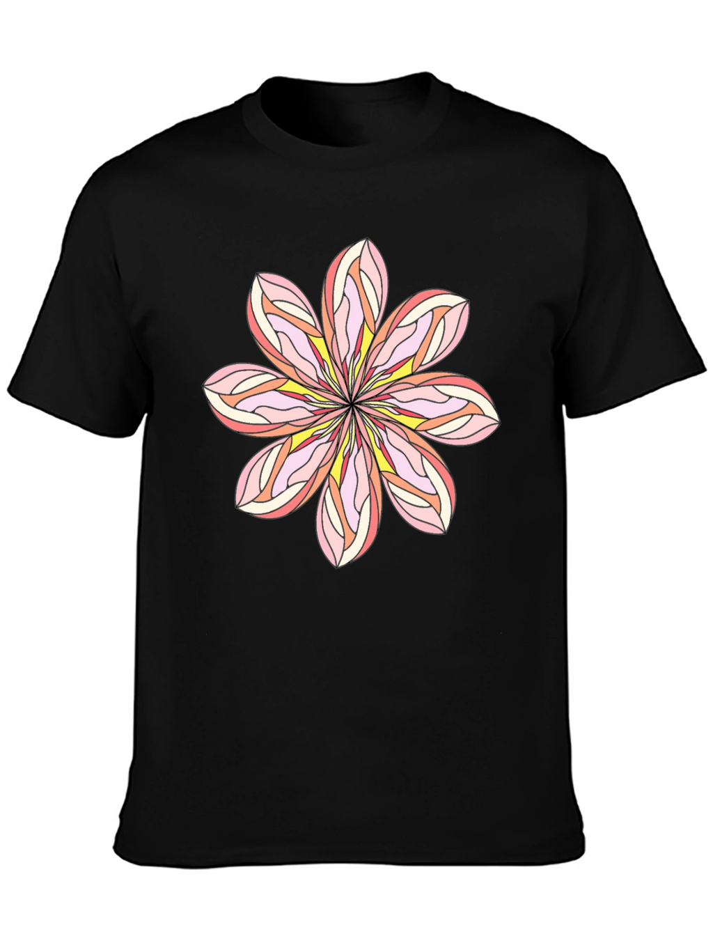 Floral Graphic Tee - Black Cotton Blend