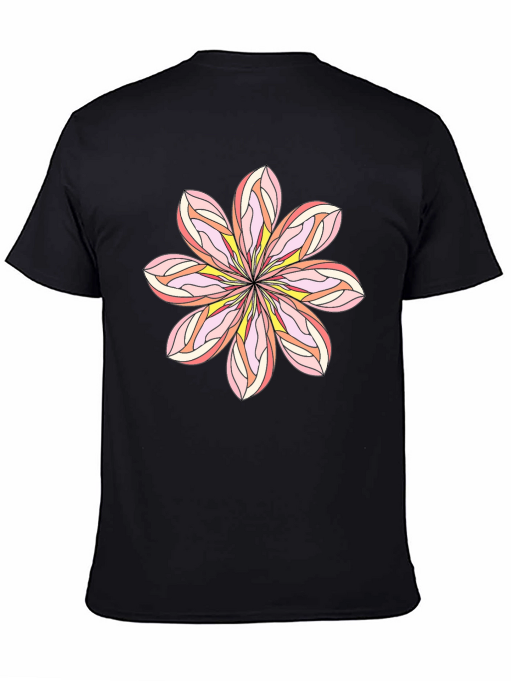 Floral Graphic Tee - Black Cotton Blend