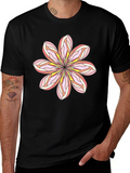 Floral Graphic Tee - Black Cotton Blend