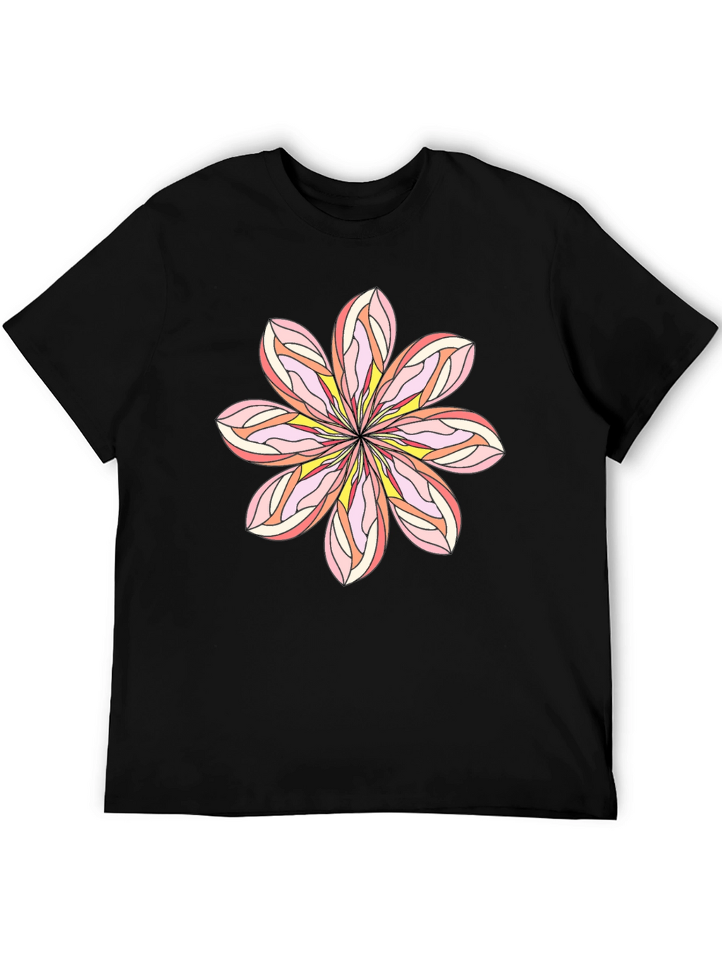 Floral Graphic Tee - Black Cotton Blend