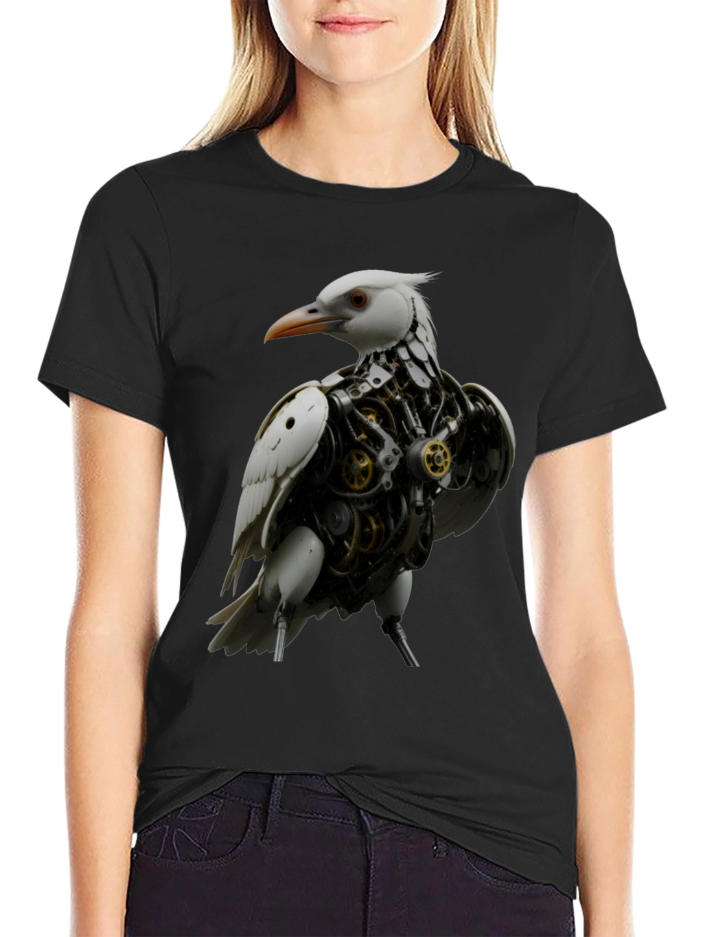 Steampunk Bird Graphic Tee - Unique Design