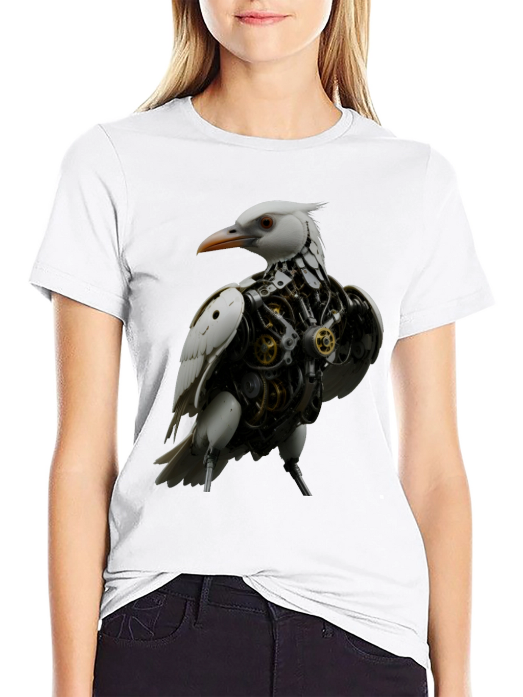 Steampunk Bird Graphic Tee - Unique Design