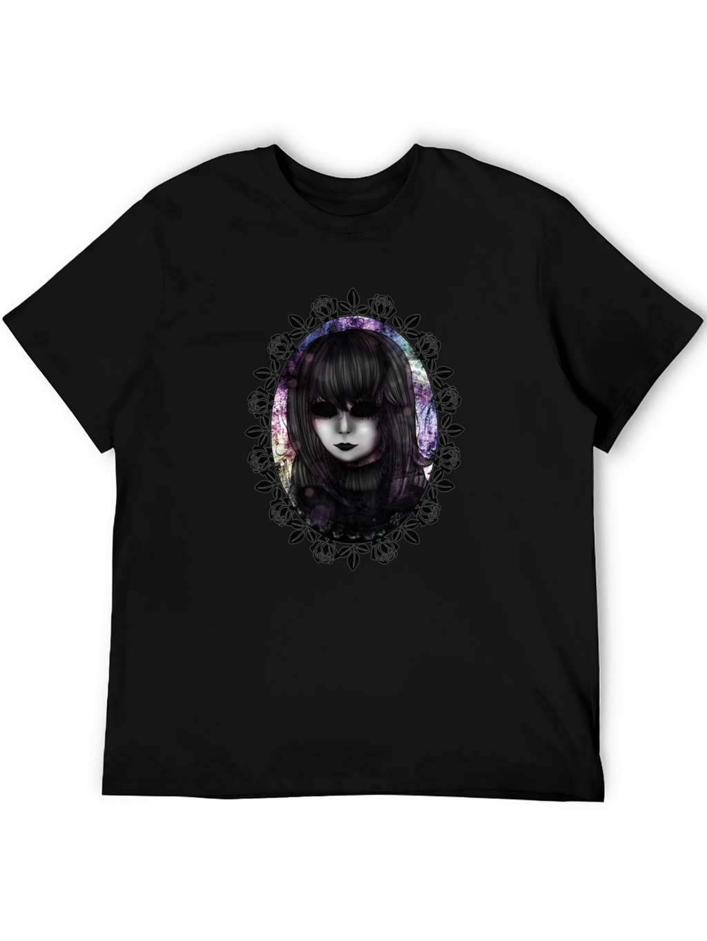 Gothic Doll Graphic Tee - Mens Black T-Shirt