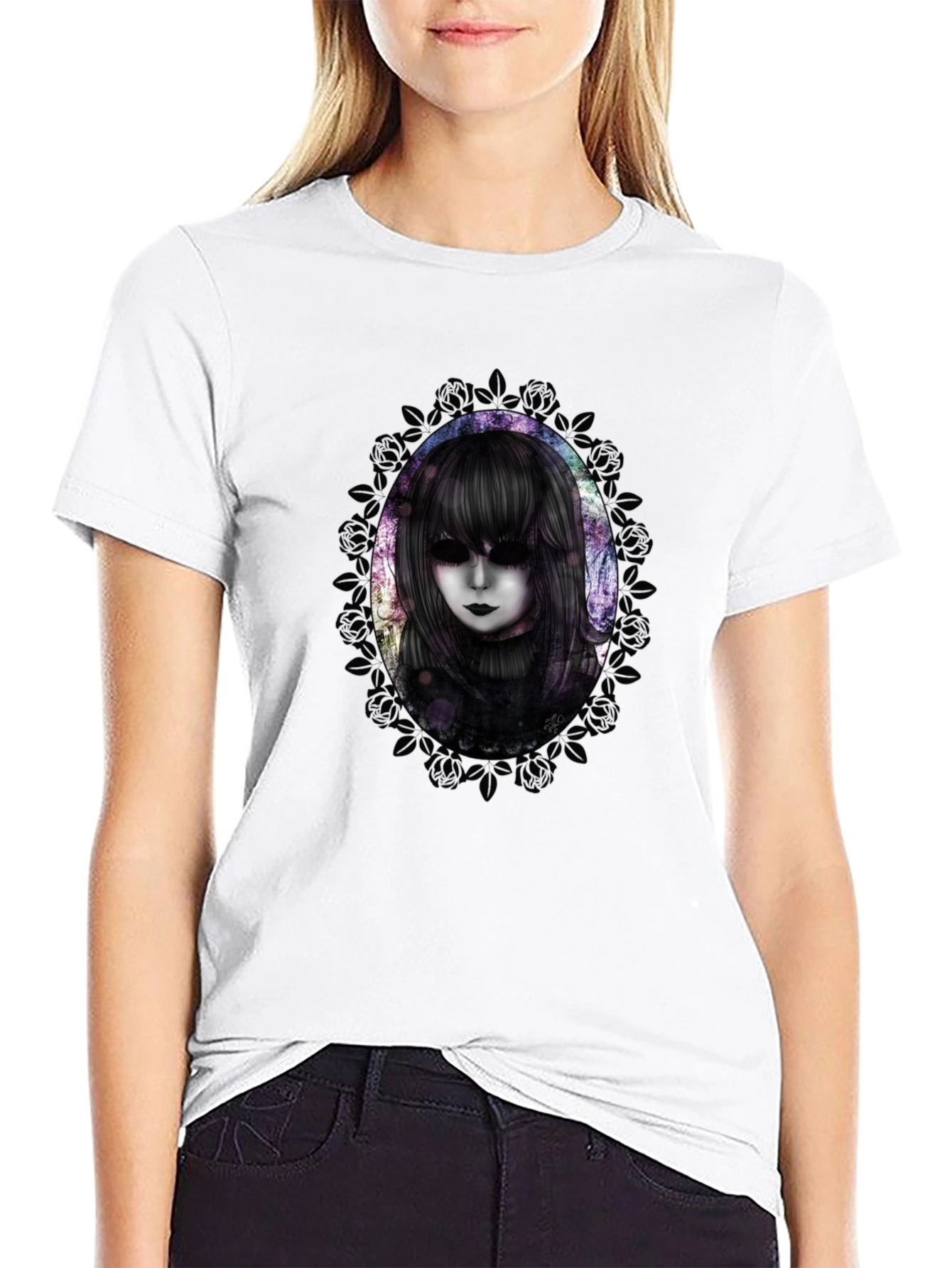 Gothic Doll Graphic Tee - Mens Black T-Shirt