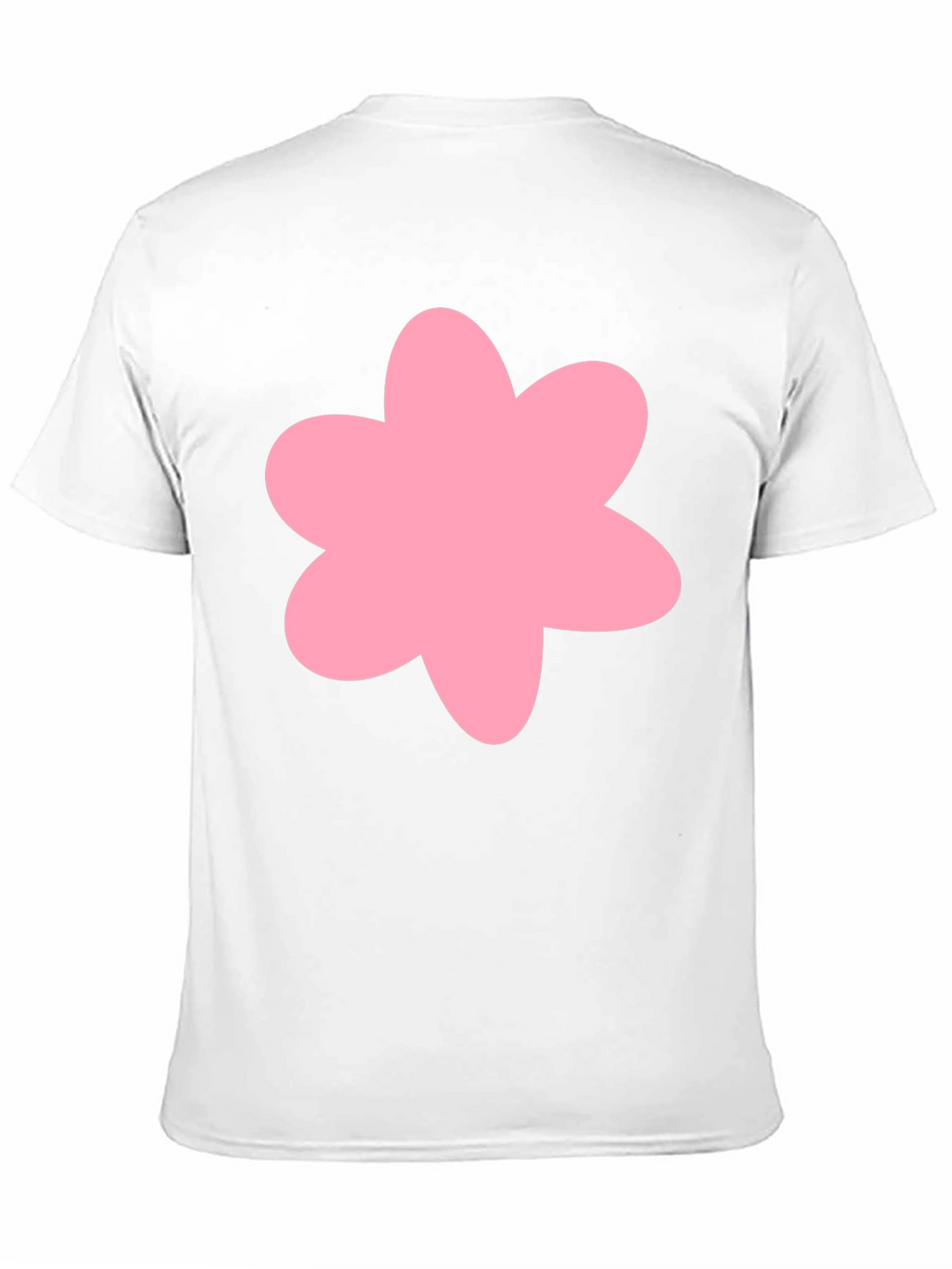 Pink Flower Graphic Black T-Shirt