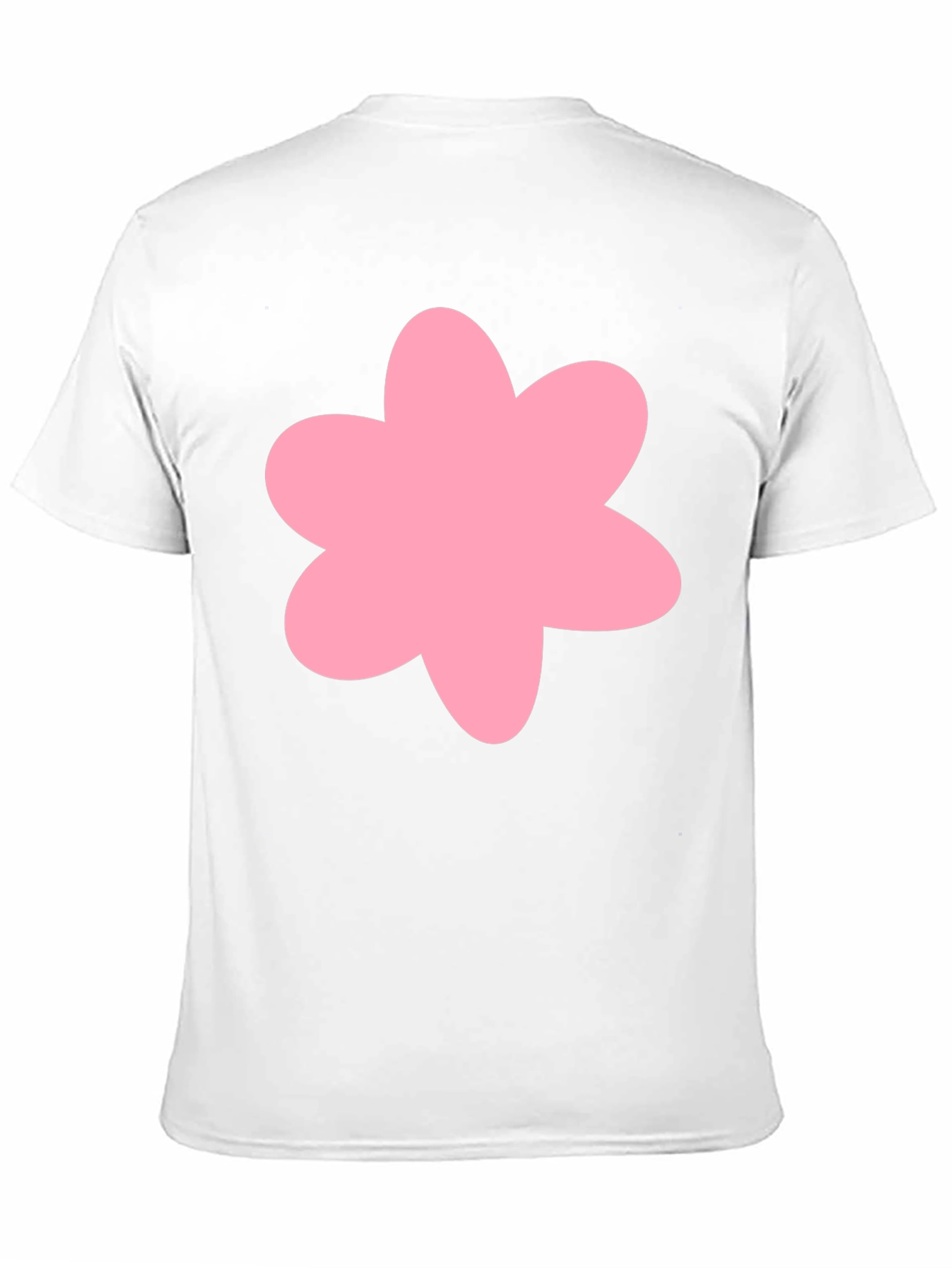 Pink Flower Graphic Black T-Shirt