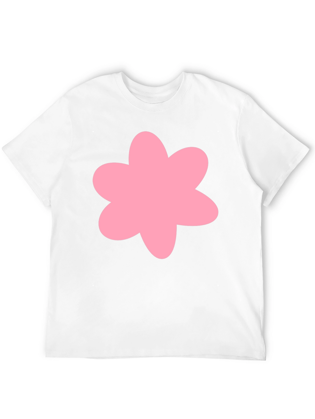 Pink Flower Graphic Black T-Shirt