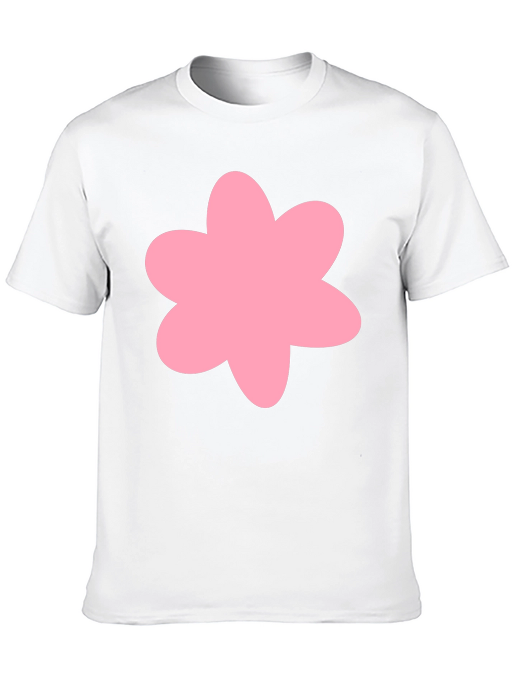 Pink Flower Graphic Black T-Shirt