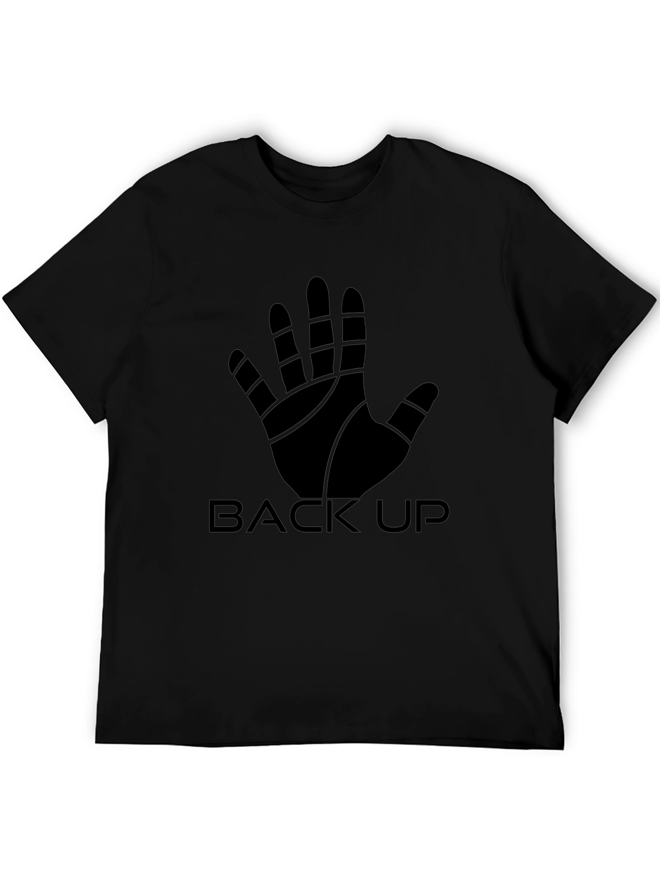 Back Up Hand Graphic Black T-Shirt