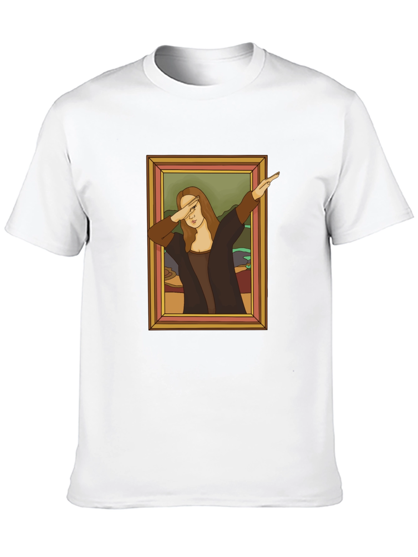 Dabbing Mona Lisa Graphic Tee - Funny Art Shirt