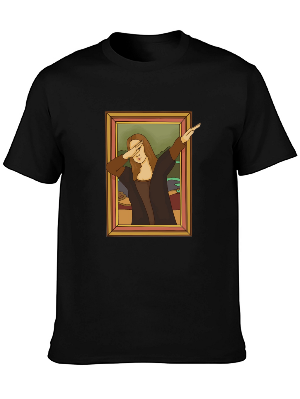 Dabbing Mona Lisa Graphic Tee - Funny Art Shirt