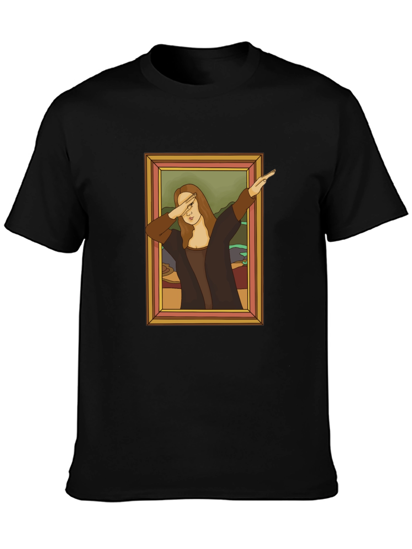 Dabbing Mona Lisa Graphic Tee - Funny Art Shirt