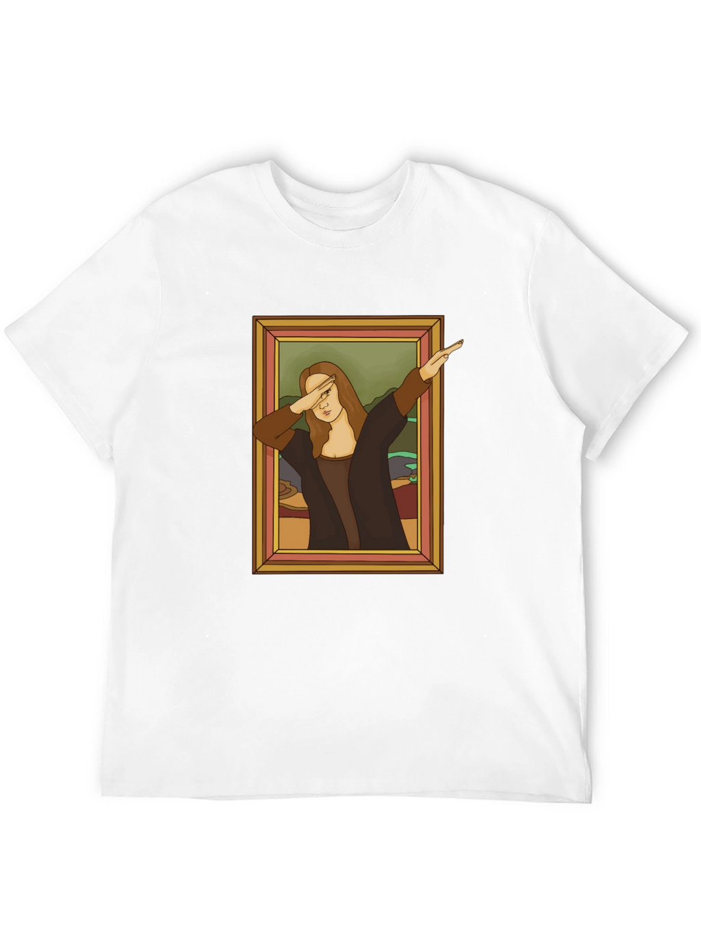 Dabbing Mona Lisa Graphic Tee - Funny Art Shirt
