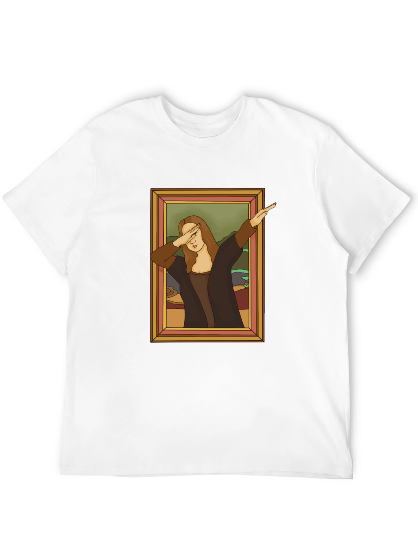 Dabbing Mona Lisa Graphic Tee - Funny Art Shirt