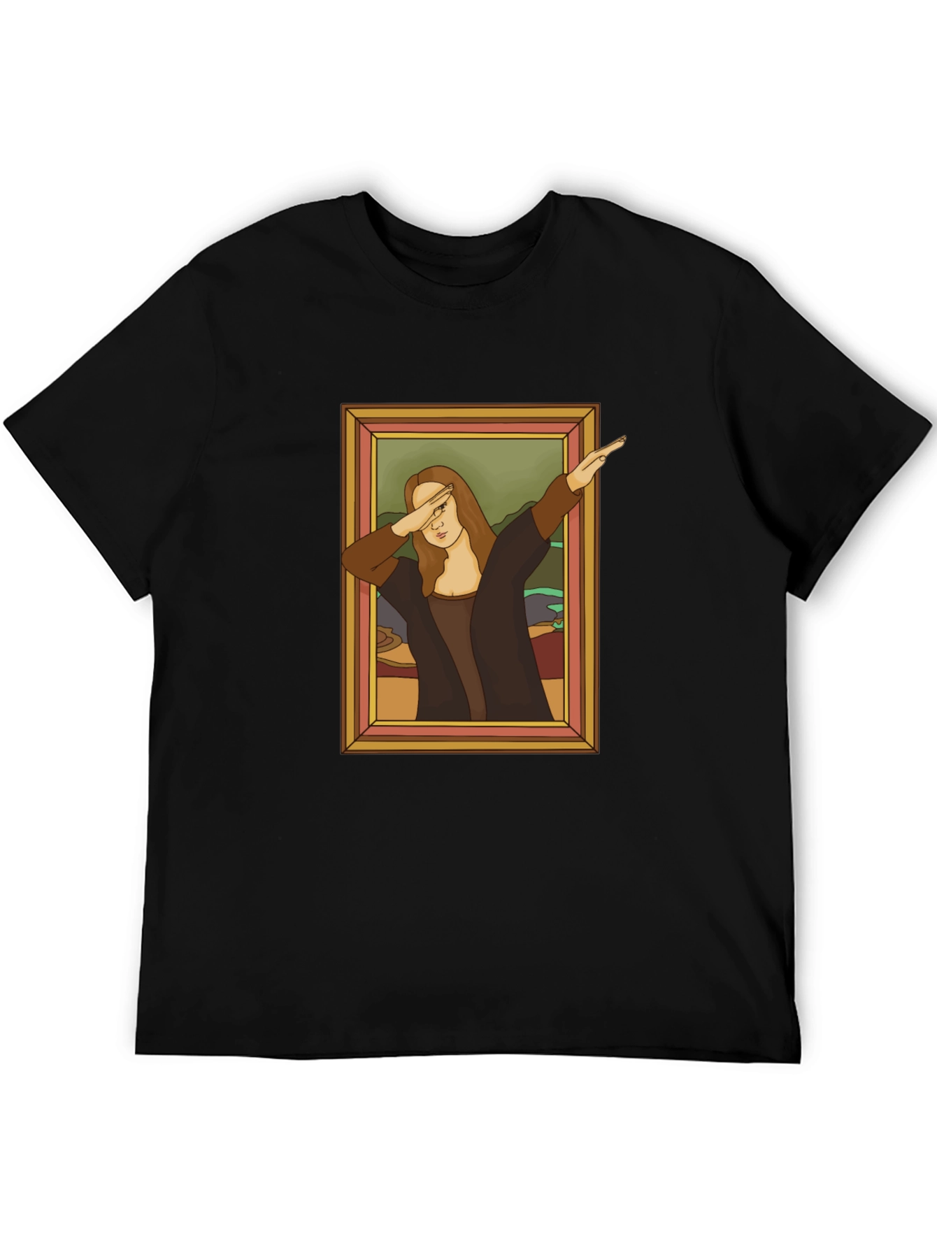 Dabbing Mona Lisa Graphic Tee - Funny Art Shirt