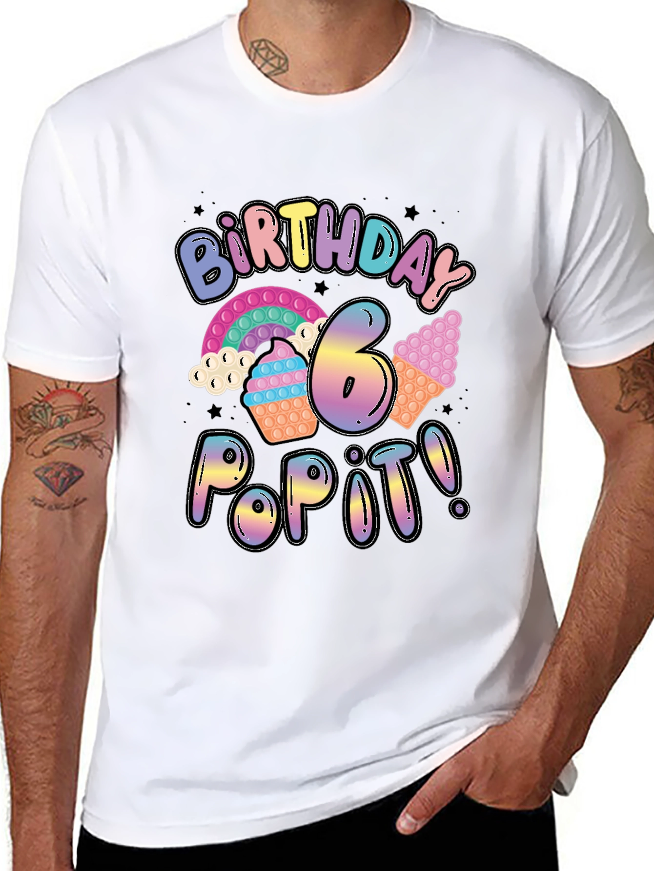 Birthday Pop It T-Shirt - 6th Birthday
