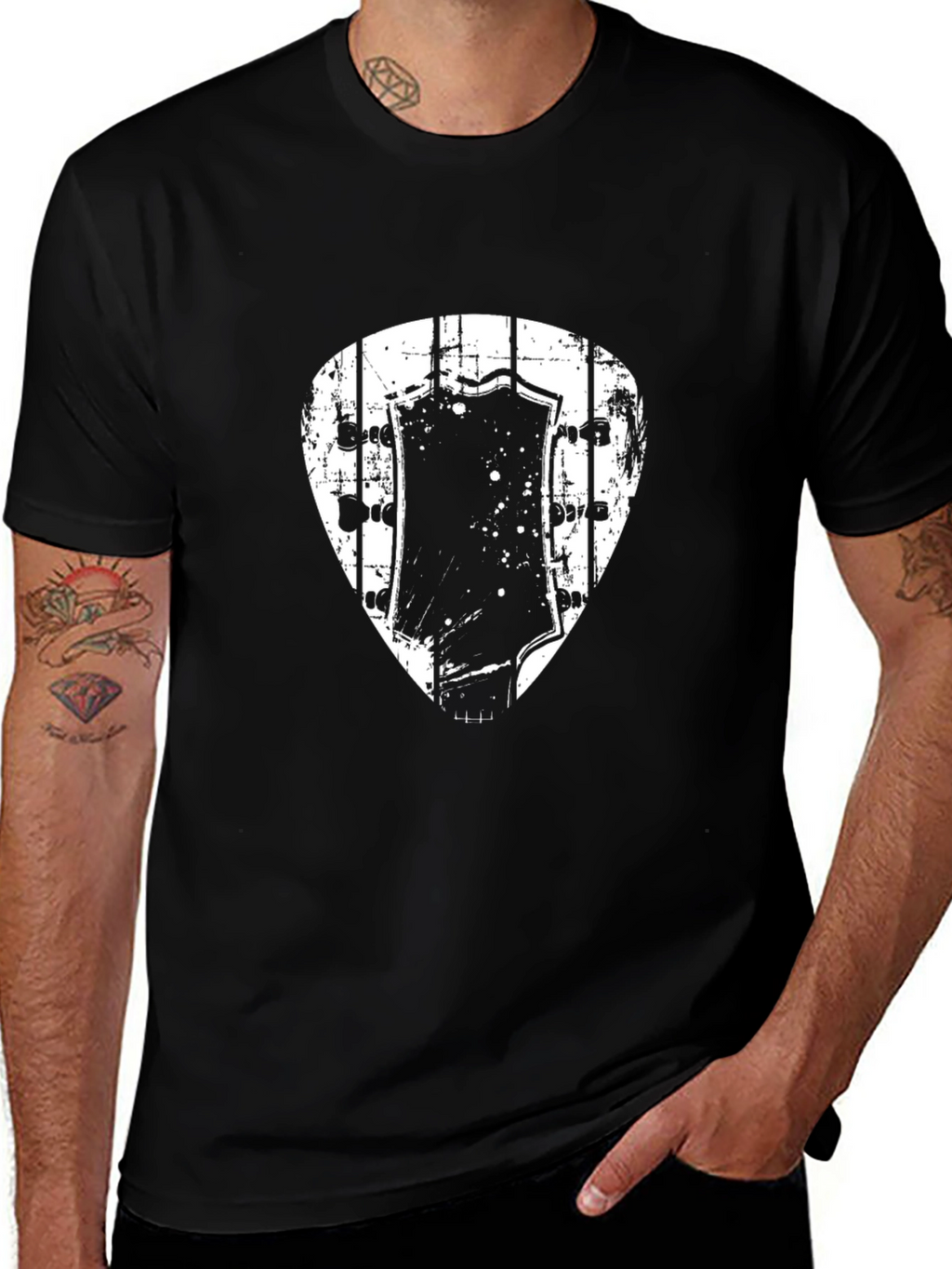 Guitar Pick Headstock Graphic T-Shirt