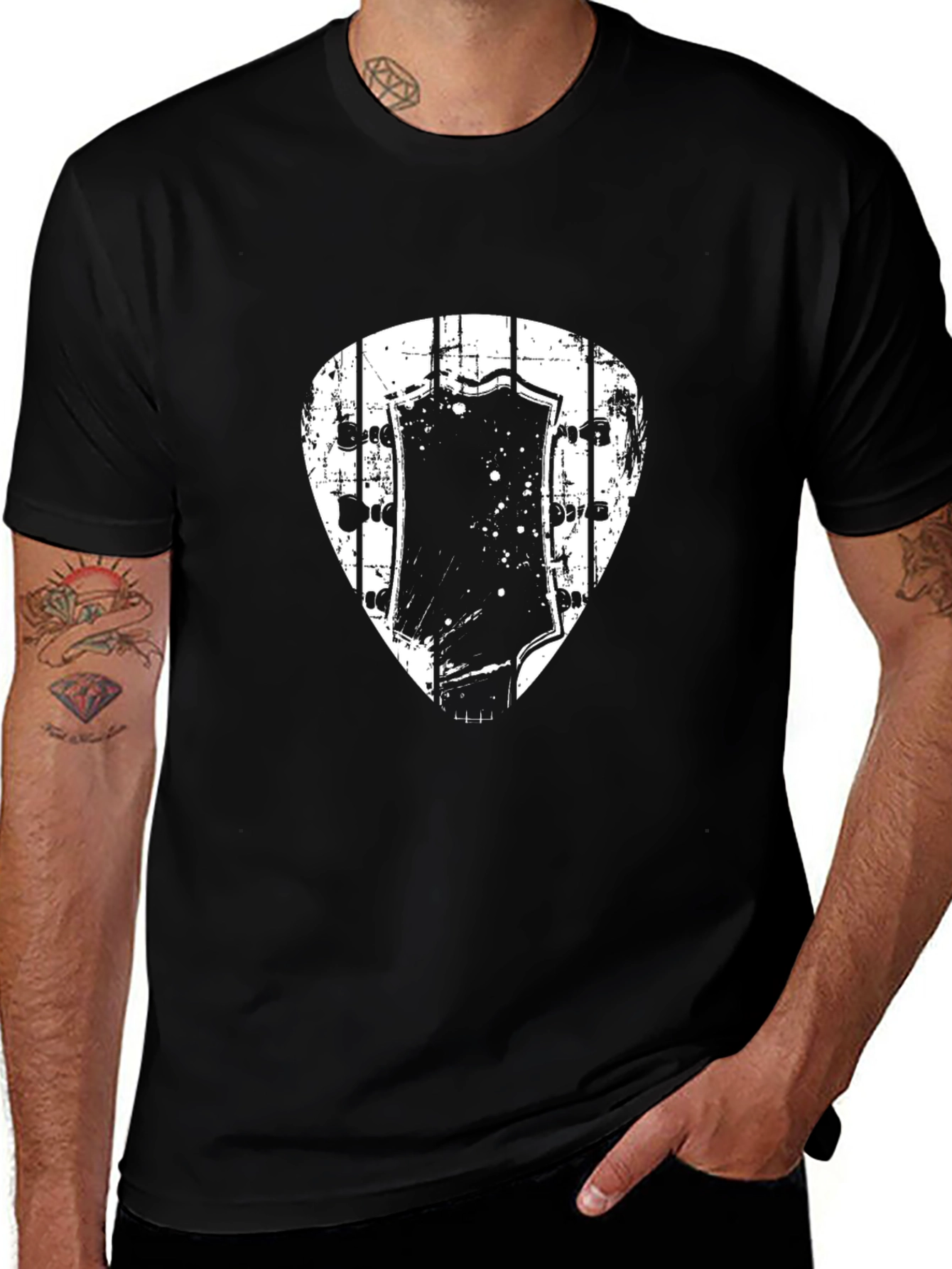Guitar Pick Headstock Graphic T-Shirt