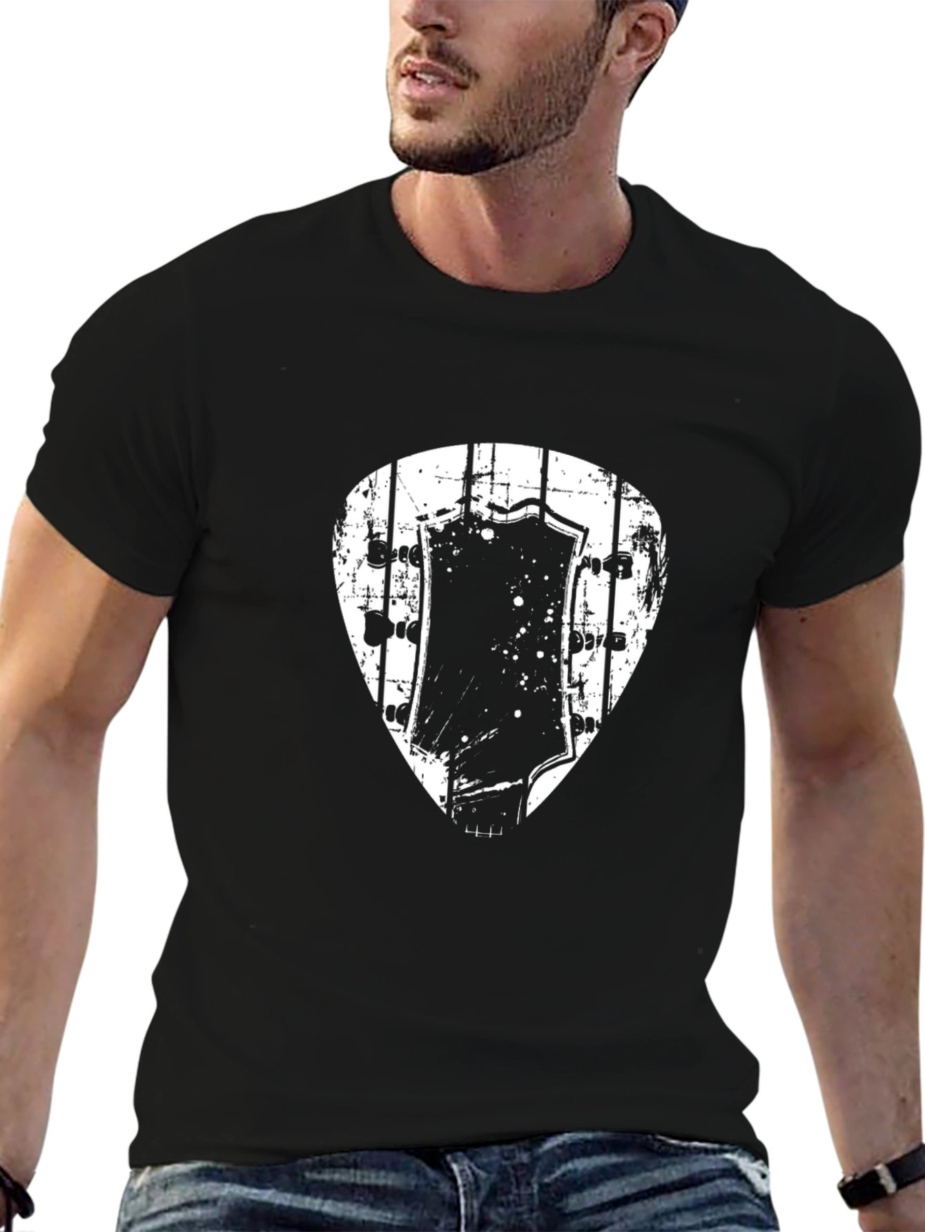 Guitar Pick Headstock Graphic T-Shirt
