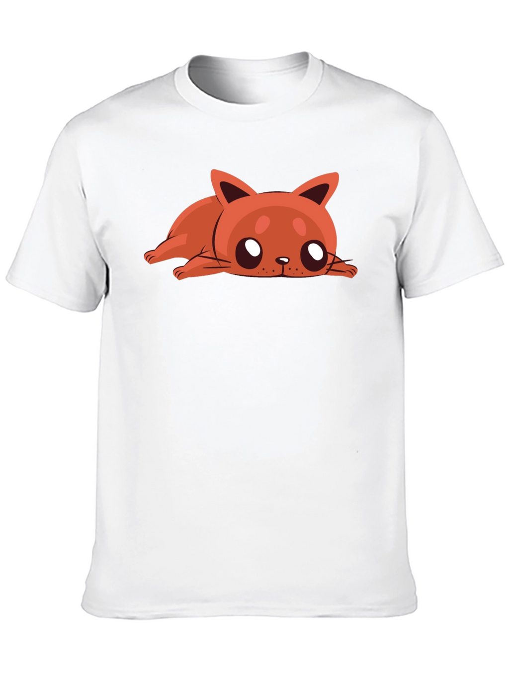 Cartoon Cat Graphic Tee - Relaxed Fit Black T-Shirt