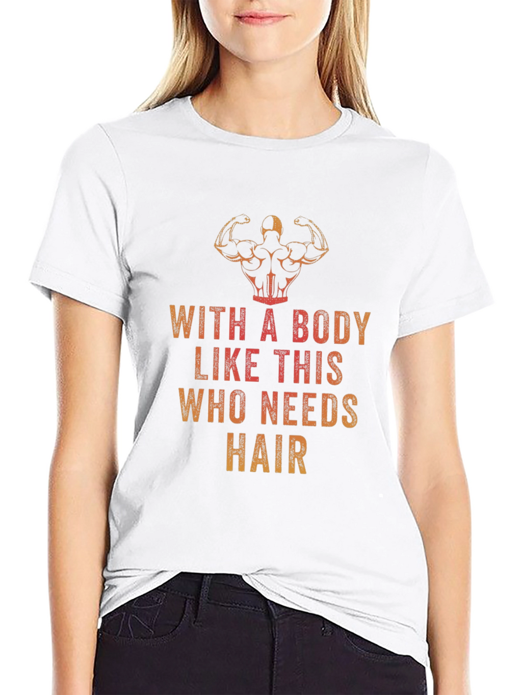 Funny Bodybuilding T-Shirt - Who Needs Hair?
