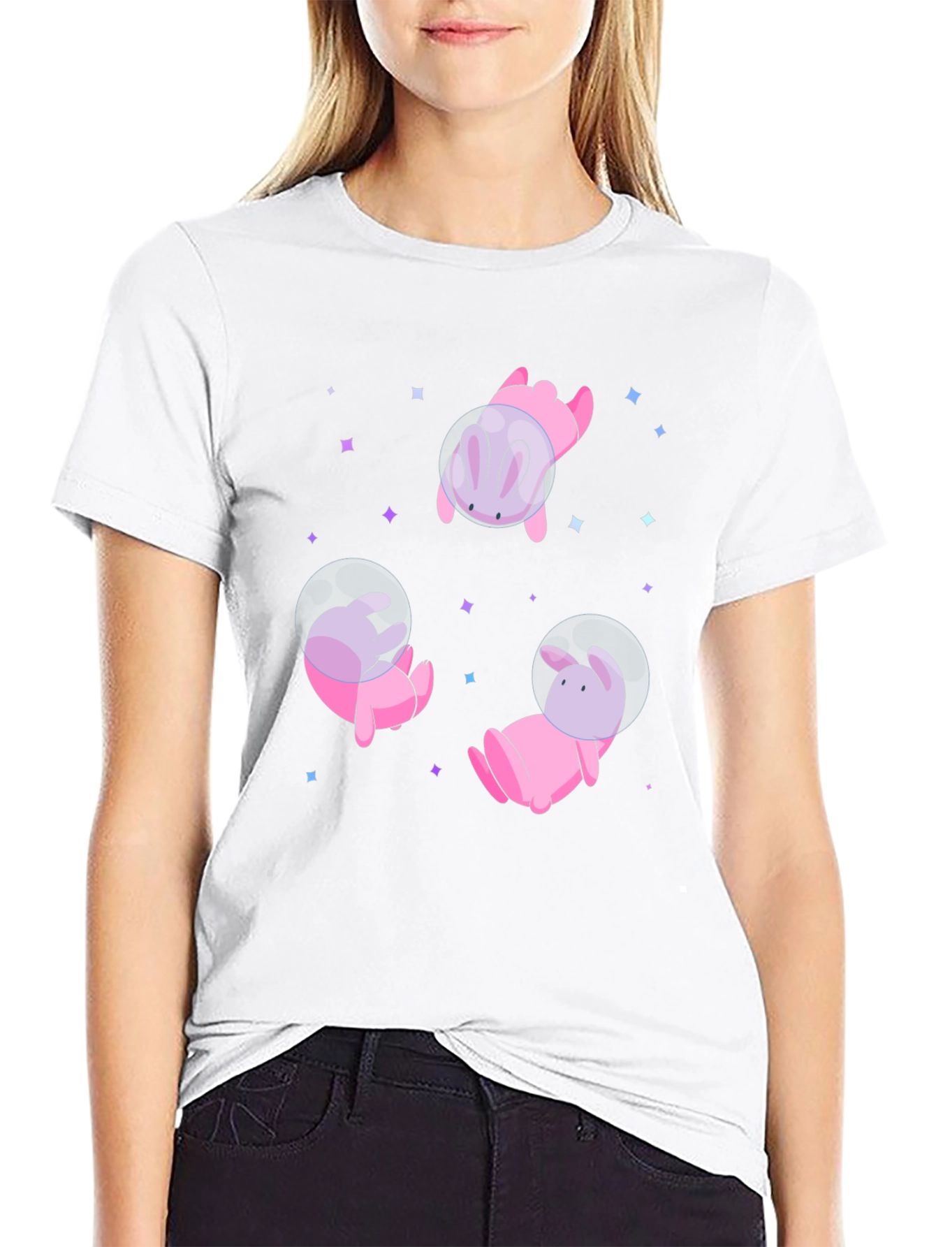 Cosmic Bunny T-Shirt - Black