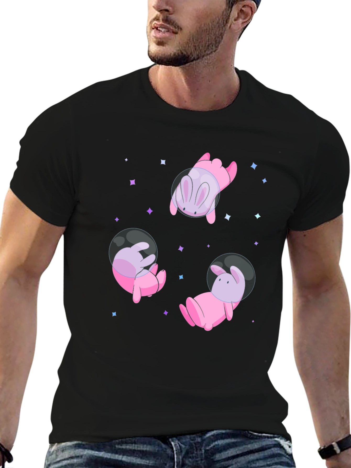 Cosmic Bunny T-Shirt - Black