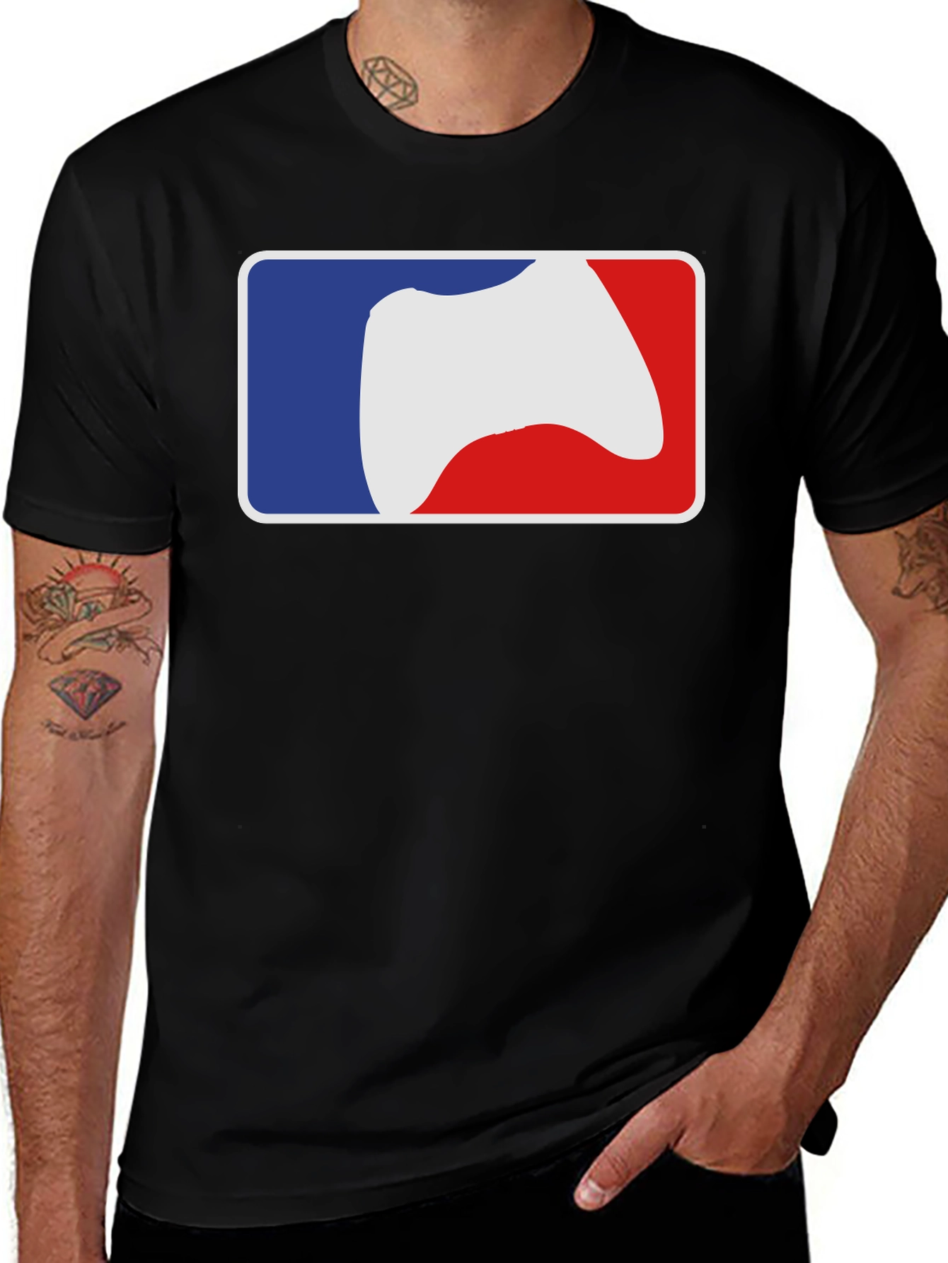 Gamer MLB Logo T-Shirt - Black Cotton Tee