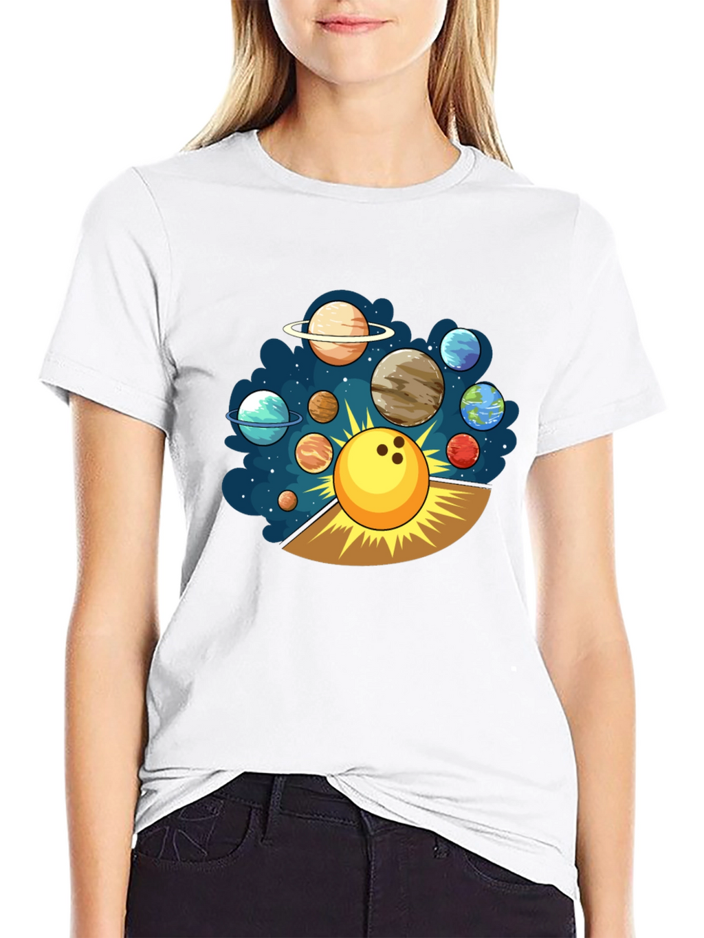 Bowling Planet T-Shirt Cosmic Strike Tee