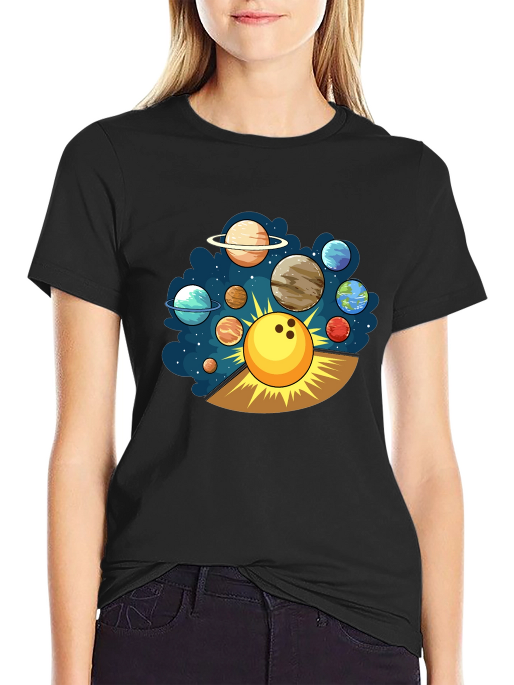 Bowling Planet T-Shirt Cosmic Strike Tee