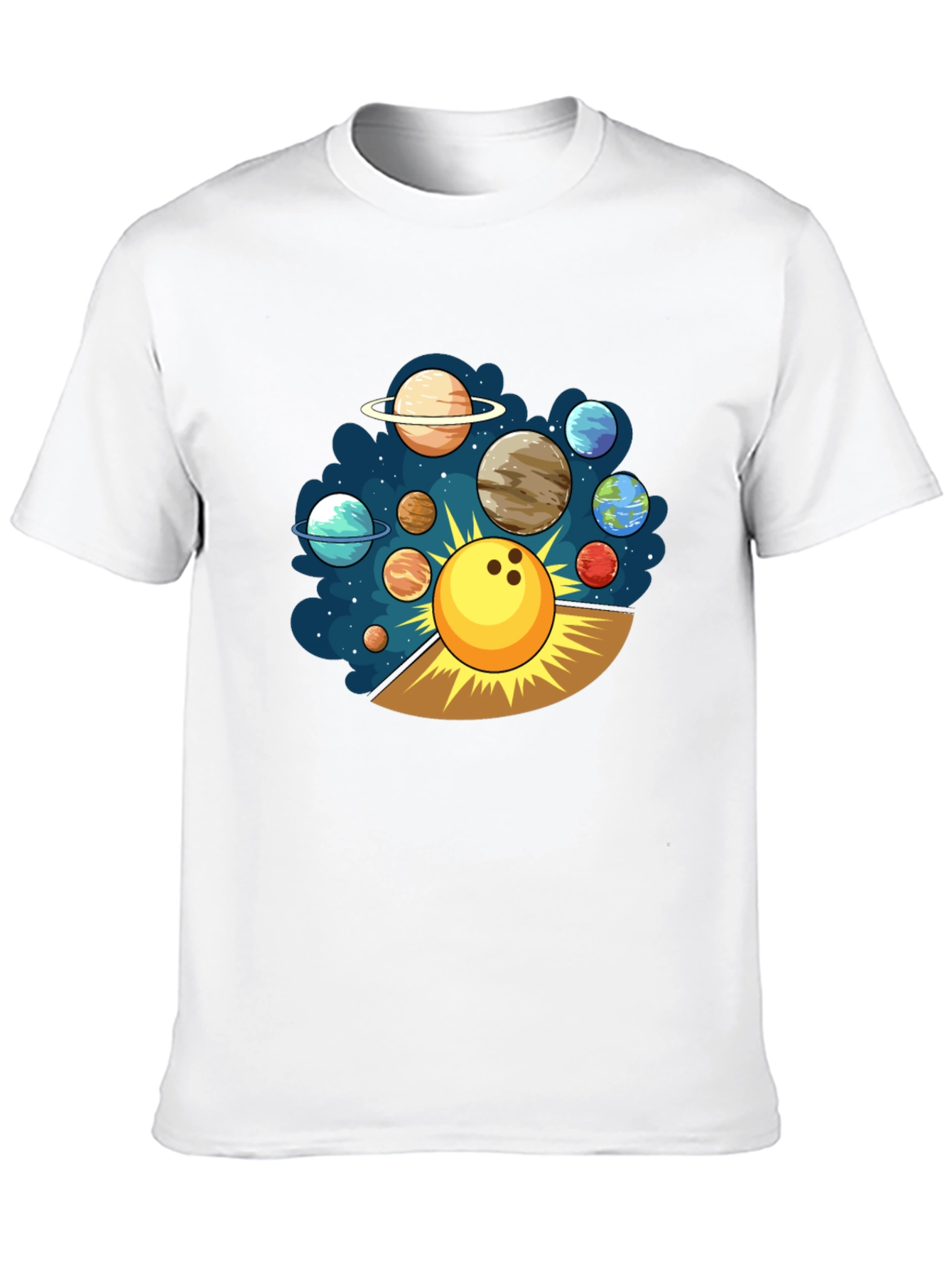 Bowling Planet T-Shirt Cosmic Strike Tee