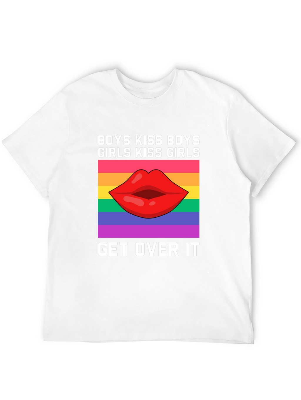 LGBTQ+ Pride T-Shirt: Boys Kiss Boys Girls Kiss Girls