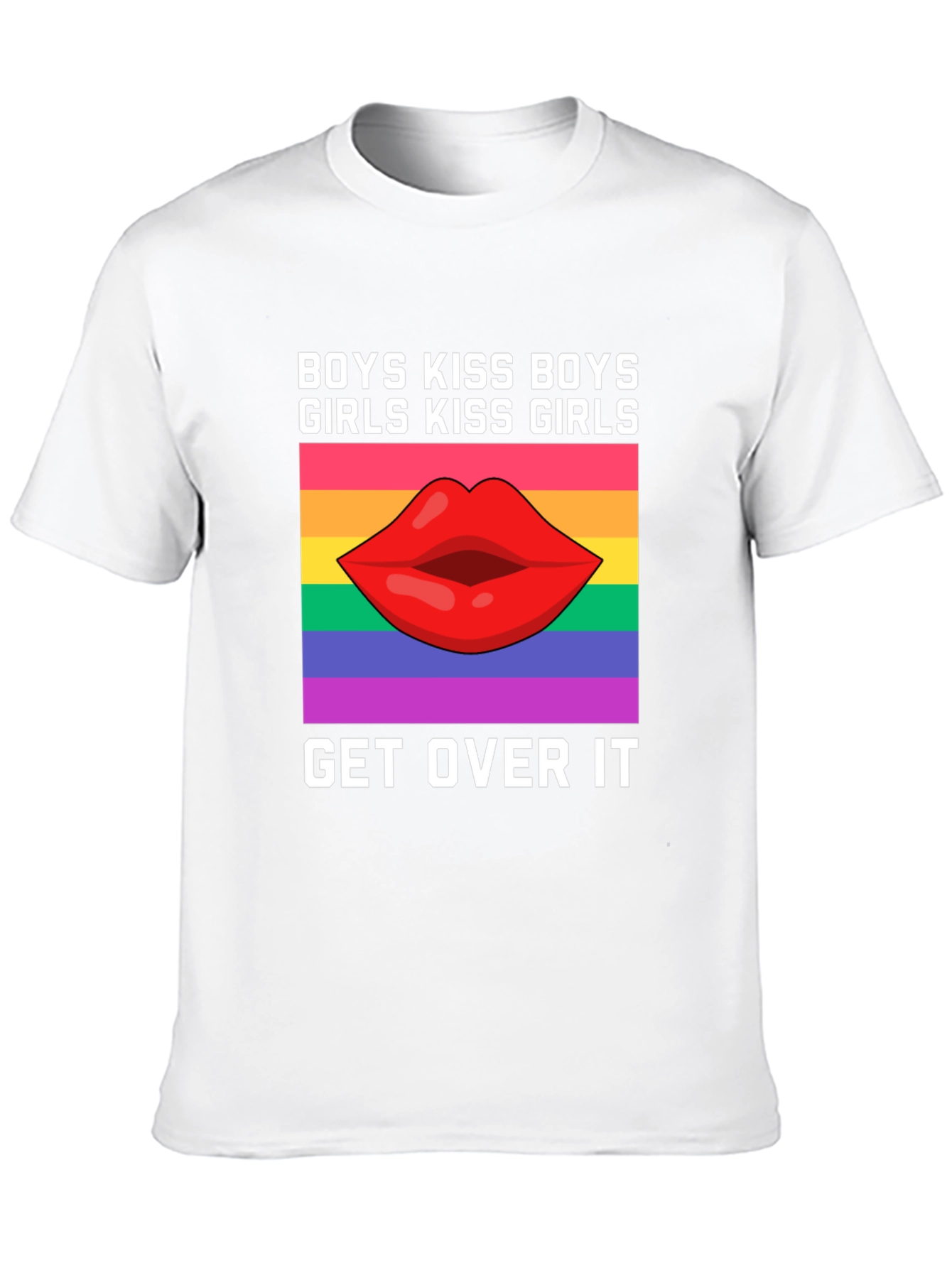 LGBTQ+ Pride T-Shirt: Boys Kiss Boys Girls Kiss Girls