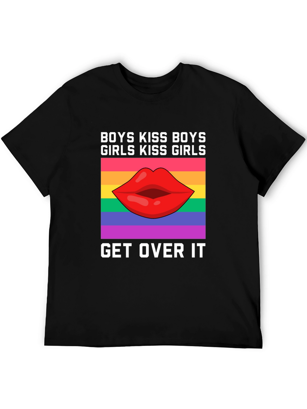 LGBTQ+ Pride T-Shirt: Boys Kiss Boys Girls Kiss Girls