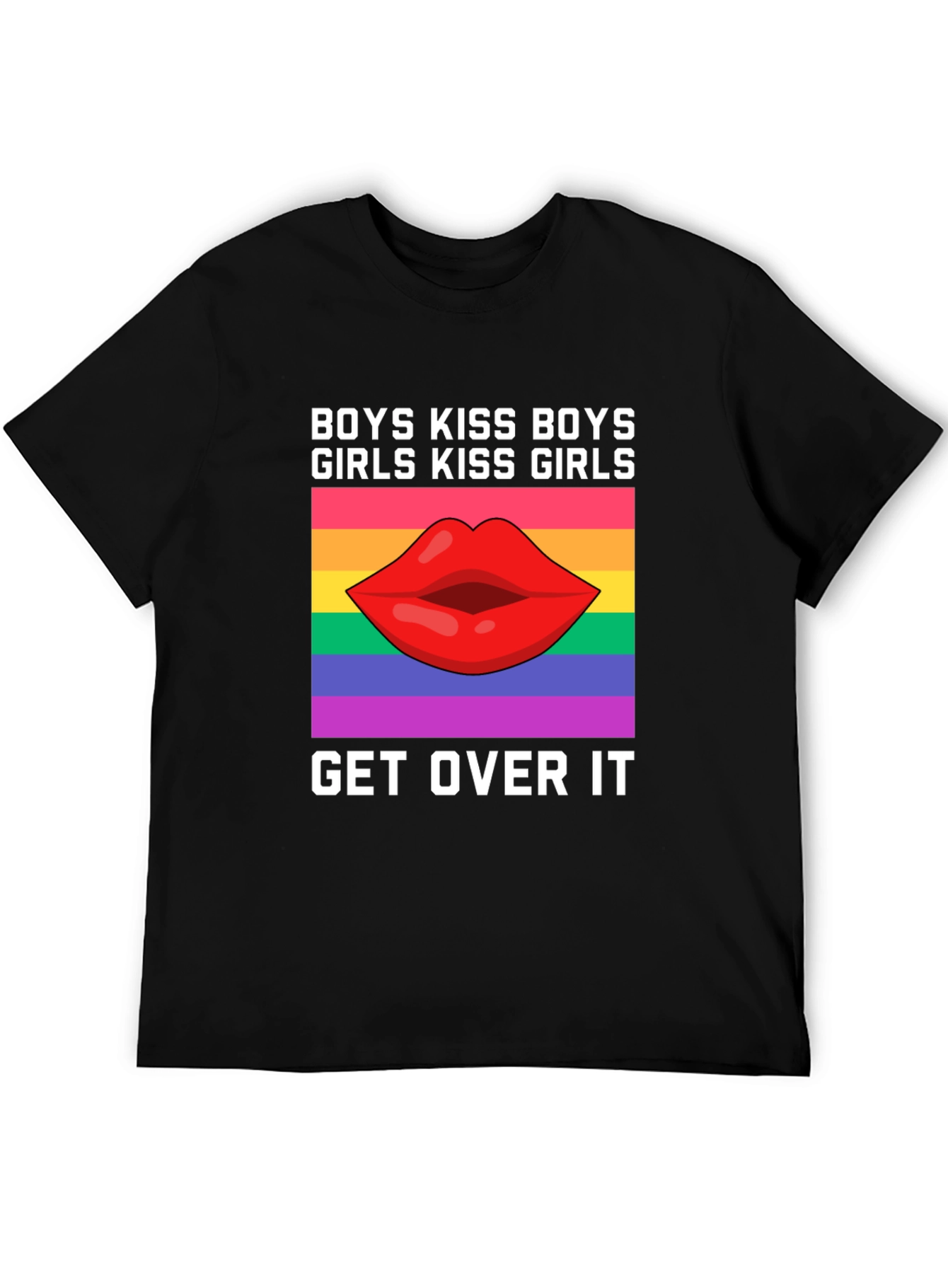 LGBTQ+ Pride T-Shirt: Boys Kiss Boys Girls Kiss Girls