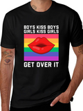 LGBTQ+ Pride T-Shirt: Boys Kiss Boys Girls Kiss Girls