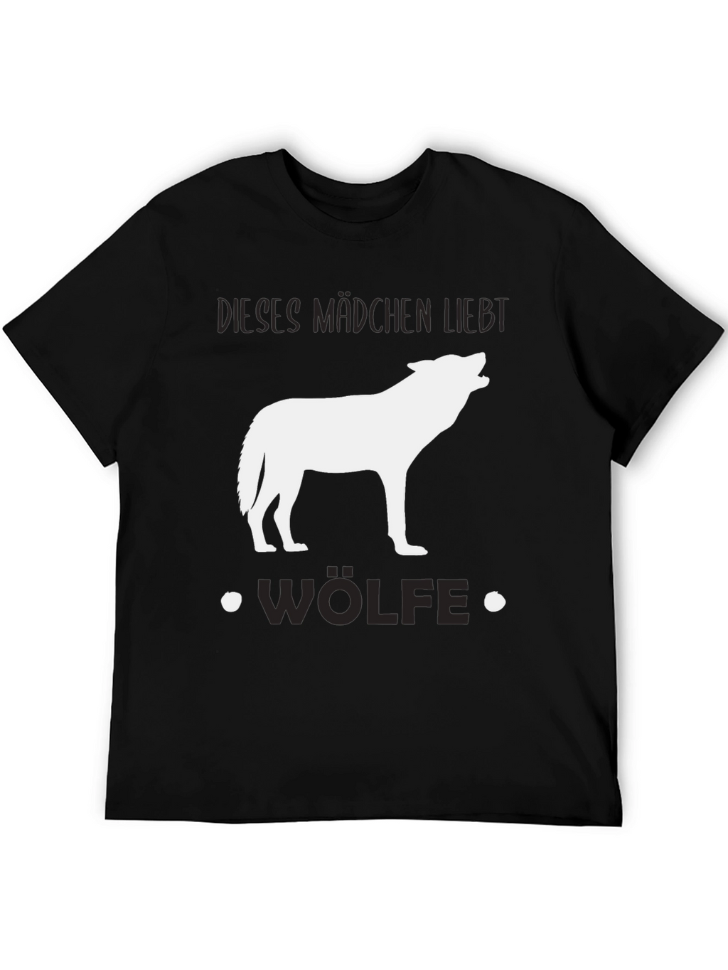 Wolf Lover Black T-Shirt - Dieses Mädchen Liebt Wölfe