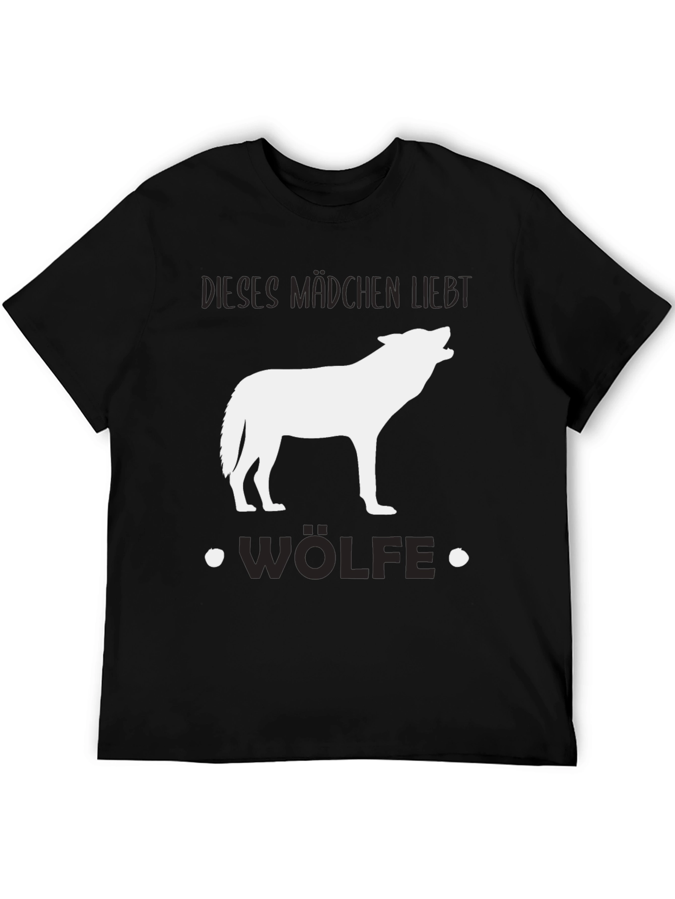 Wolf Lover Black T-Shirt - Dieses Mädchen Liebt Wölfe
